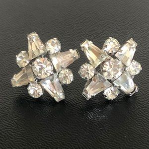 Jay Flex Sterling  Clear Crystal Rhinestone  VTG
